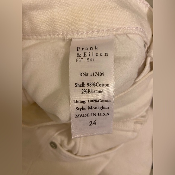 Frank & Eileen Monaghan Mom Jeans White Size 24 - Picture 5 of 9